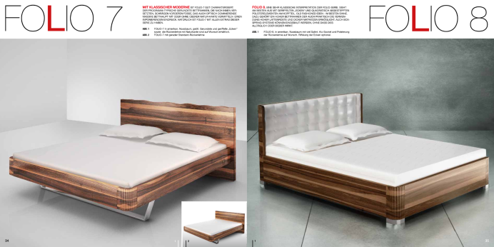 Massivholzbetten Luna Bett Folio 7 und Folio 8