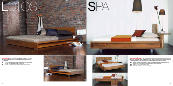 Massivholzbetten Luna Bett Lotos und Spa