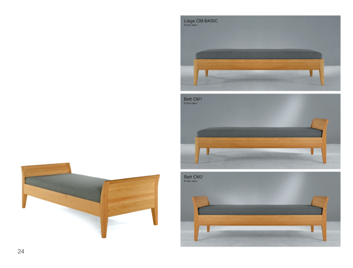 Massivholzbetten Zack Liege CM Basic und Bett CM1 und Bett CM2