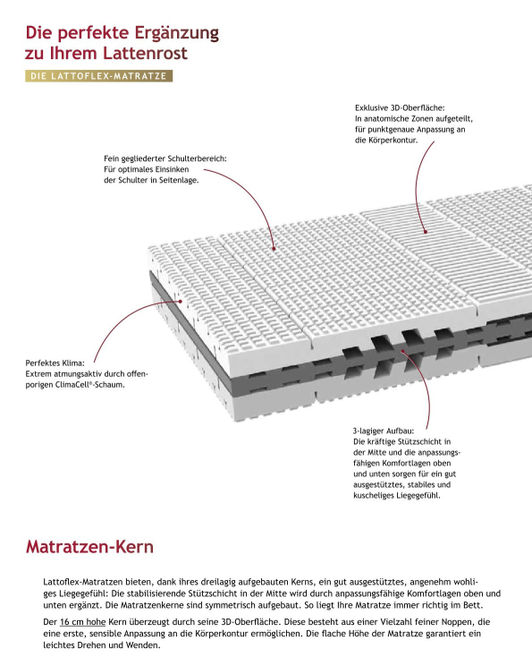 Lattoflex Matratzen Kern Aufbau